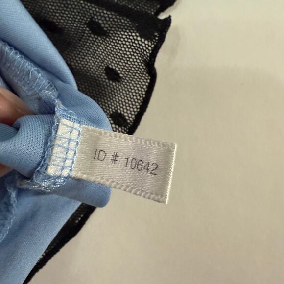 Express M Y2K Swiss Dot Mesh Ruffle Hem Pencil Skirt Fairy Whimsygoth - Picture 7 of 9